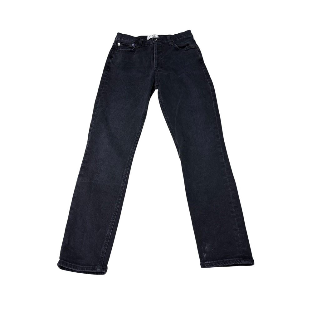 Agolde Nico High Rise Slim Jeans Faded Black Button‎ Fly A093-1148 Size W26xL25